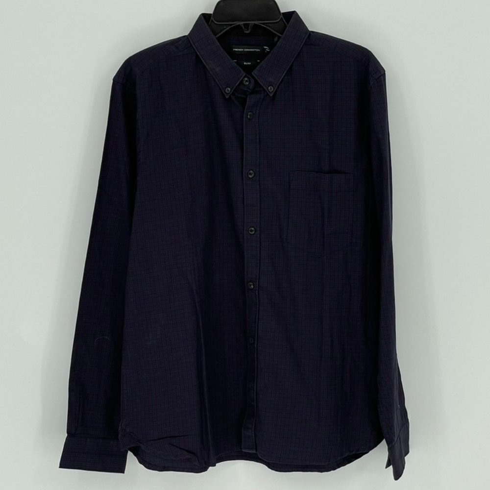 French Connection Men's Slim Purple Button Down